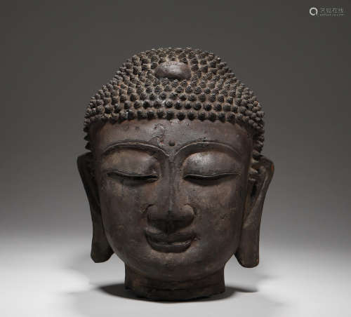 Ming Dynasty - Bronze Head of Shakyamuni Buddha