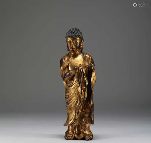 Ming Dynasty - Gilt Bronze Buddha Shakyamuni