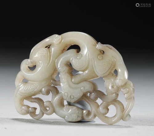 Qing Dynasty - Hetian Jade Dragon