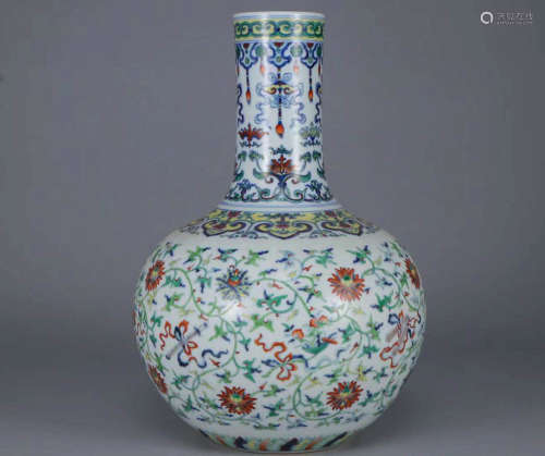 Qing Dynasty - Qianlong Doucai Flower Vase