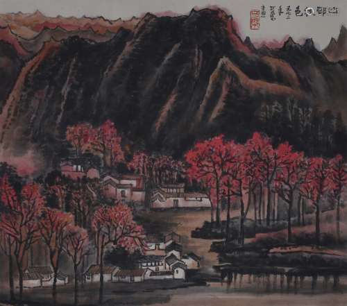 Li Keran - Mountain in the Autumn - Paper Hanging Scroll