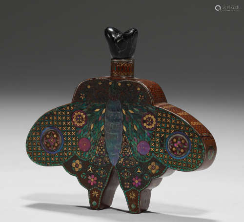 Qing Dynasty - Bronze-Padding Colorful Smoke Pot