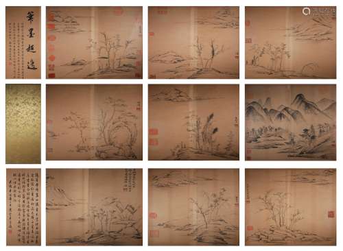 Qing Dynasty - Ni Zan - Landscape - Calligraphy Book