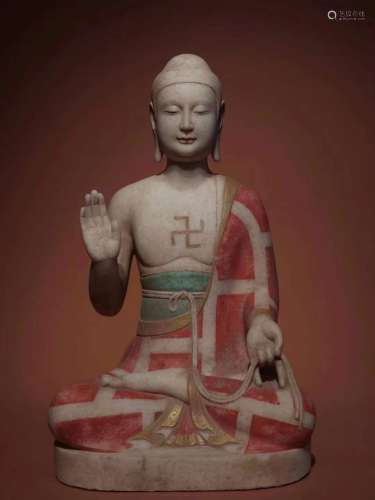 Northern Qi Dynasty - White Jade Buddha Statue