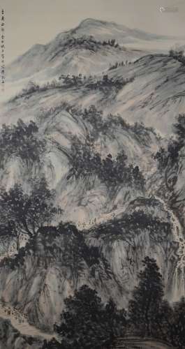 Fu Baoshi - Mountains - Paper Hanging Scroll