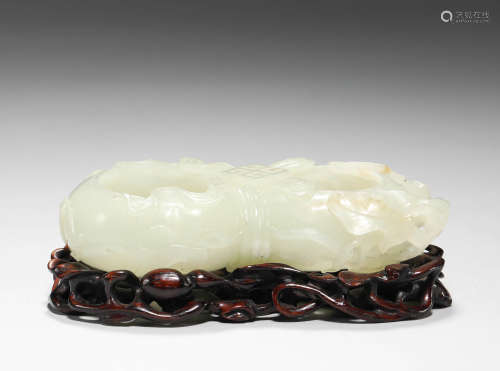 Qing Dynasty - Hetian Jade Brush Washer