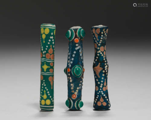 Han Dynasty - A Set of Colored Glaze Tubes