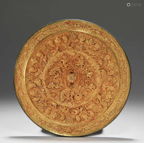 Han Dynasty - Pure Gold Sea Beast Mirror