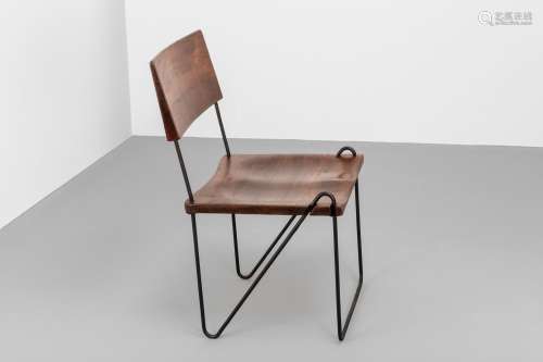 Pierre JEANNERET (1896-1967) Sculpted Seat ‘N’-type Chair.