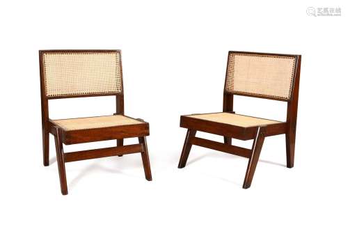 Pierre JEANNERET (1896-1967) Two Low Chairs.