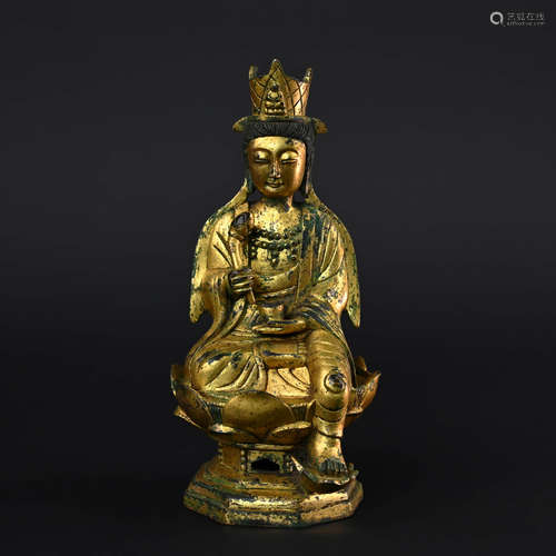 Gilt Bronze Figure of Guanyin