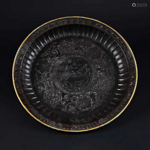 Ding Ware Incised Flower Plate