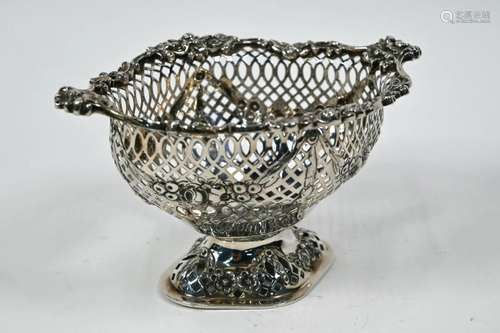 Victorian silver pierced basket