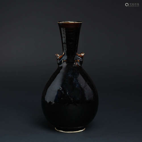 Black Glaze Bottle Vase