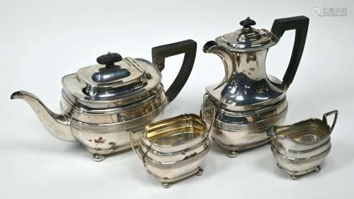 Silver four-piece tea/coffee service