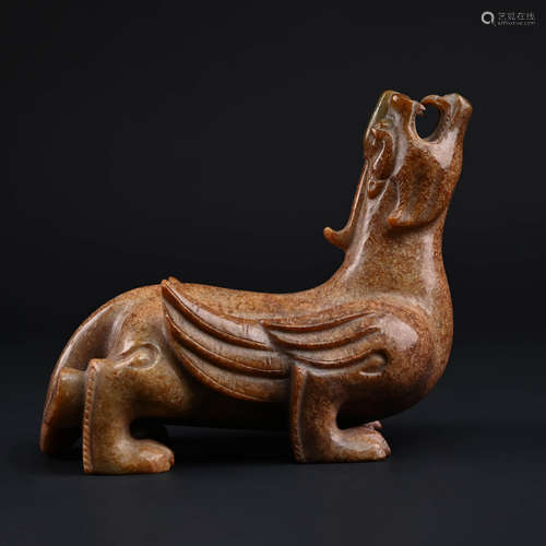 Russet Khotan Jade Mythical Beast Ornament