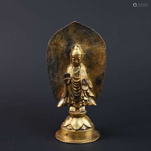 Gilt Bronze Figure of Shyakamuni