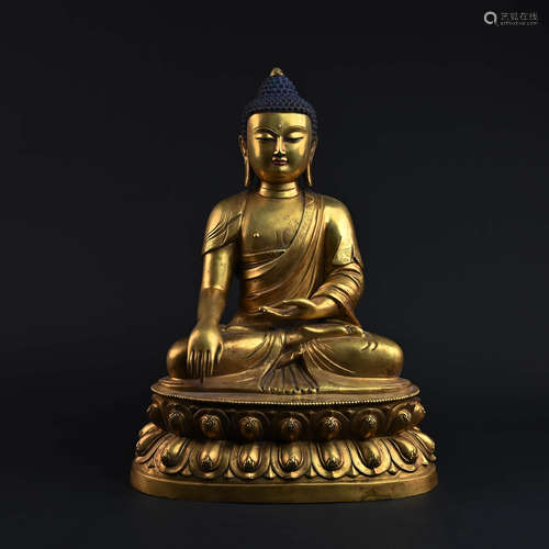 Gilt Bronze Figure of Shyakamuni