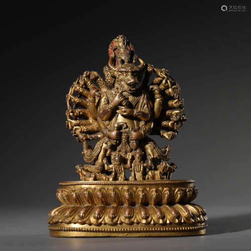 Gilt Bronze Figure of Yamantaka