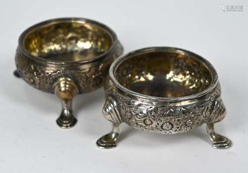 Two Georgian silver salts