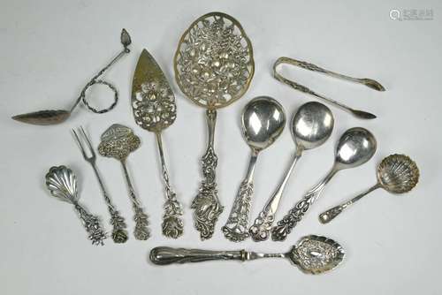 Scandinavian silver flatware, etc.