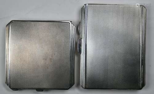 Two Art Deco silver cigarette cases