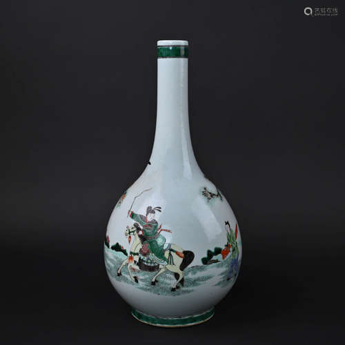 Wucai Figure Bottle Vase