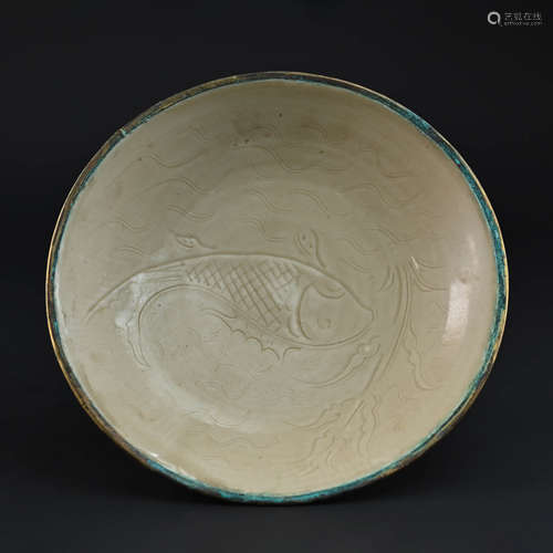 Ding Ware Incised Fish Plate