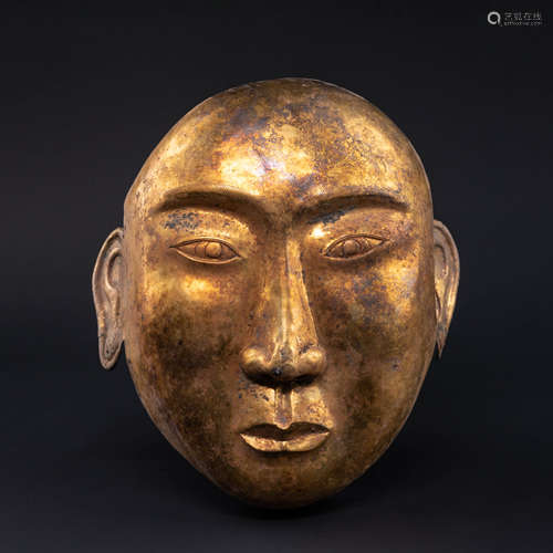 Silver Gilding Human Face