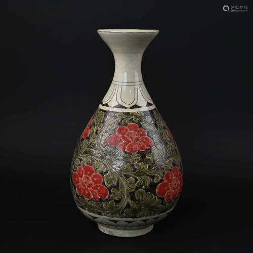 Cizhou Kiln Incised and Painted Flower Yuhuchunping