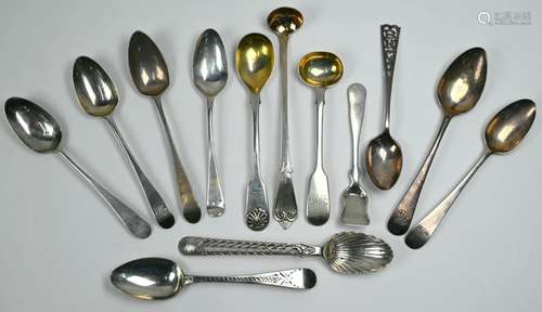 Tiffany & Co Sterling salt ladle and other spoons