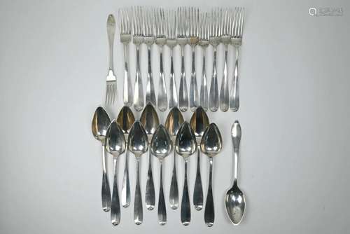 Belgian silver spoons and forks