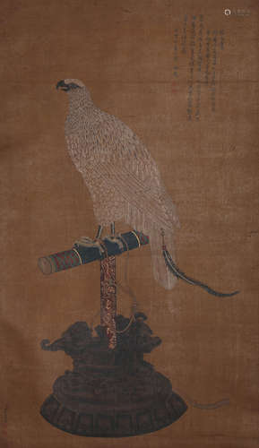 Chinese Eagle Painting Hanging Scroll, Giuseppe Castiglione ...