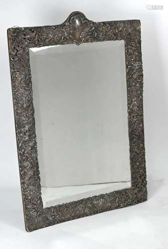 Victorian large silver-mounted easel mirror