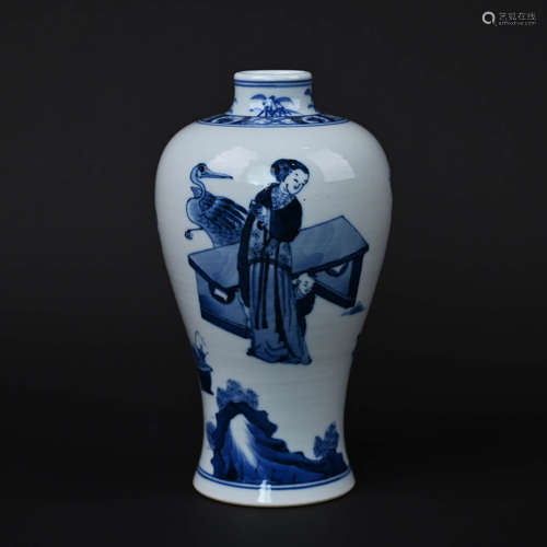 Blue and White Figure Vase