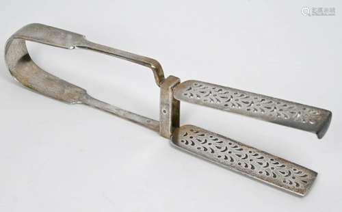 Victorian silver asparagus tongs