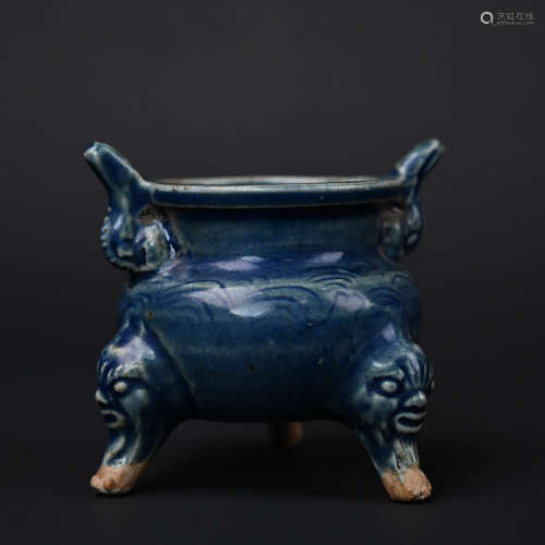 Blue Glaze Wave Censer