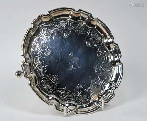 George II silver card salver