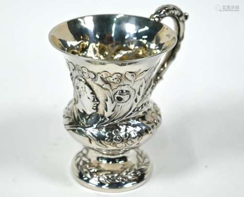 William IV silver Coronation mug