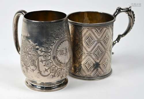 Two Victorian silver Christening mugs