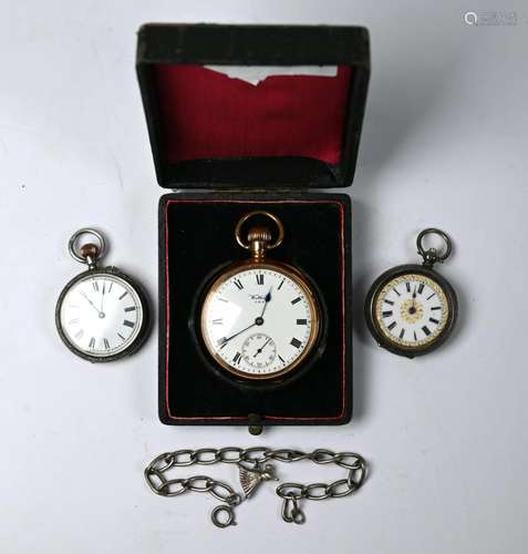 Two 'Goliath' watches with silver-mounted travel-c...