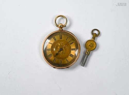 A 19th century Swiss 14k fob watch