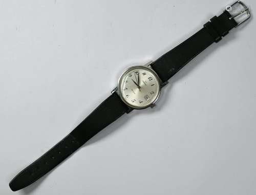 A gentleman's stainless steel Omega wristwatch