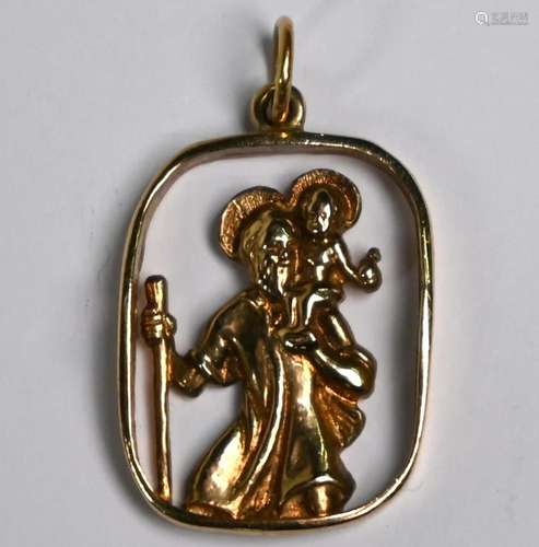 A 9ct yellow gold St Christopher