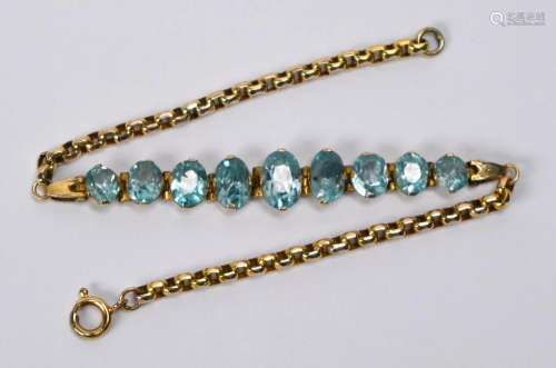 Blue topaz set bracelet