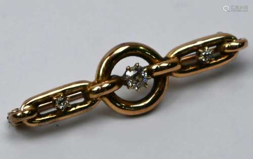 Diamond set bar brooch