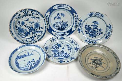 A group of six Ming and Qing dynasty Chinese export