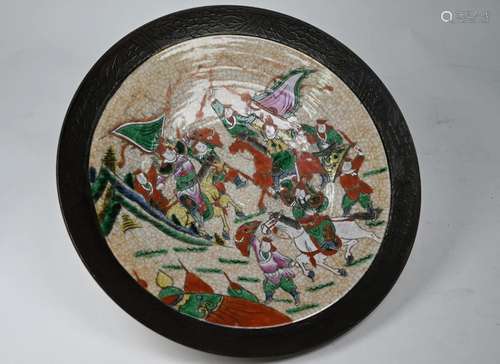 A large Chinese famille rose Nanjing charger, 37 cm