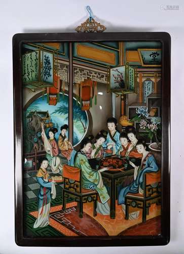 An early mid-20th century Chinese reverse painting on