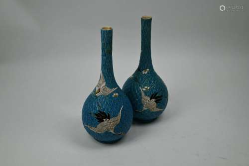 A Pair of Japanese Satsuma vases